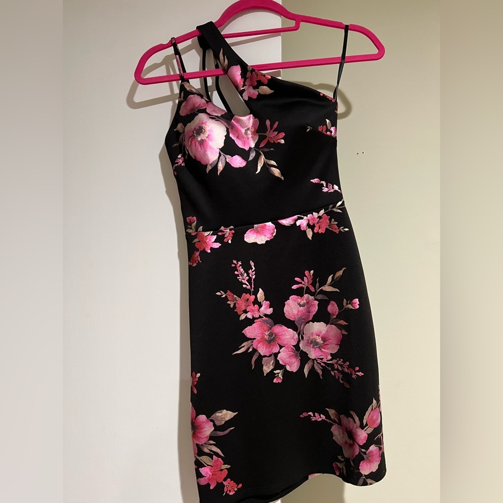 One Shoulder Slit Cocktail Dress